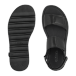 Green Comfort Sandal Sort Med 3 Velcroremme - Billede 4