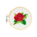 Korsstingsbroderisæt Med Rose - Billede 4