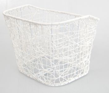 Kurv For Fastmonteret Hvid Rattan/Sort