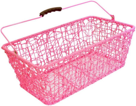 Kurv bag Pink plast rattan