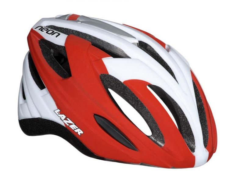 hf32420 Hjelm Lazer neon rød/hvid str. 54-61cm - Billede 1