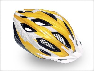 Cykelhjelm MET gul/hvid str. 54-61cm
