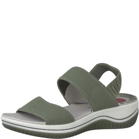 Jana Oliven Sandal Med Elastik