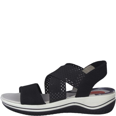 Jana Sort Sandal Med Elastik