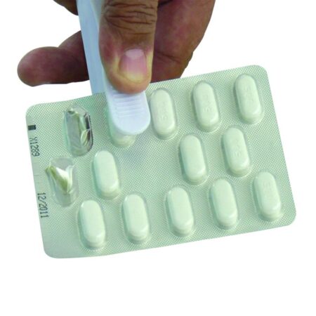 Pilleåbner med opbevaring