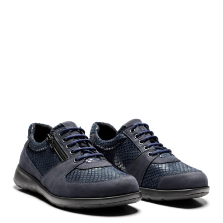New Feet Blå Sko Med Textilstretch