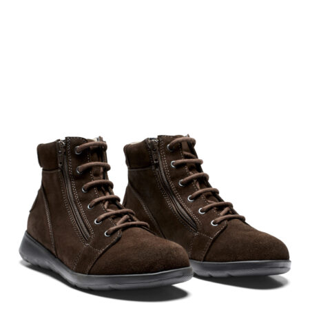 New Feet Brun Støvle Nubuck Læder Lynlås