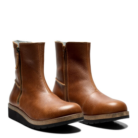 New Feet Chestnut Støvle Med Lynlåse