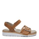 New Feet Cognac Sandal Glat Læder - Billede 2