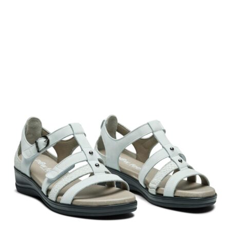 New Feet Hvid Sandal Nubuck Læder