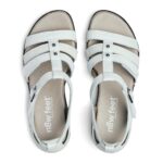 New Feet Hvid Sandal Nubuck Læder - Billede 3