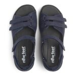 New Feet Mørkeblå Sandal Nubuck Læder - Billede 3