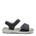 New Feet Mørkeblå Nubuck Sandal I Læder - Billede 3