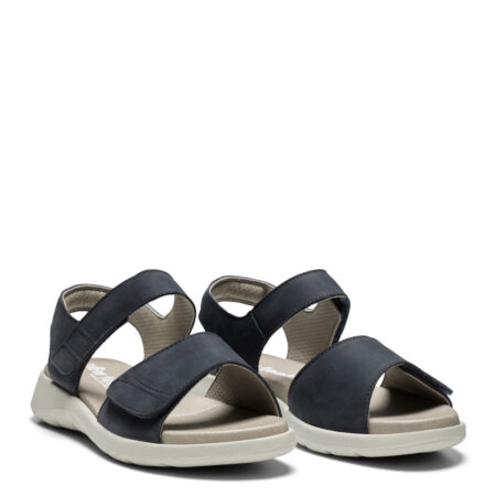 New Feet Mørkeblå Nubuck Sandal I Læder