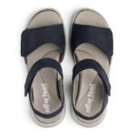 New Feet Mørkeblå Nubuck Sandal I Læder - Billede 2