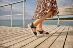 New Feet Mørkeblå Nubuck Sandal I Læder - Billede 5
