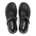 New Feet Sort Ballerina Sko Stretchlæder - Billede 3