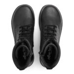New Feet Sort Læder Støvle Med Lynlås - Billede 3