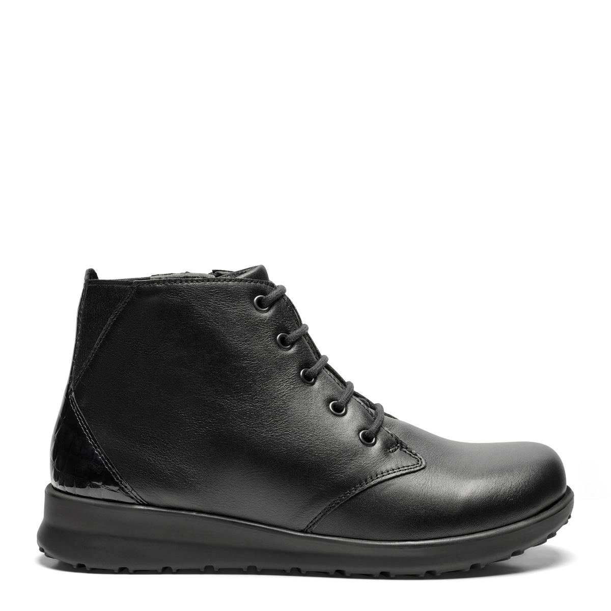 New Feet Sort Støvle Med Glat Kalveskinslæder - Billede 3