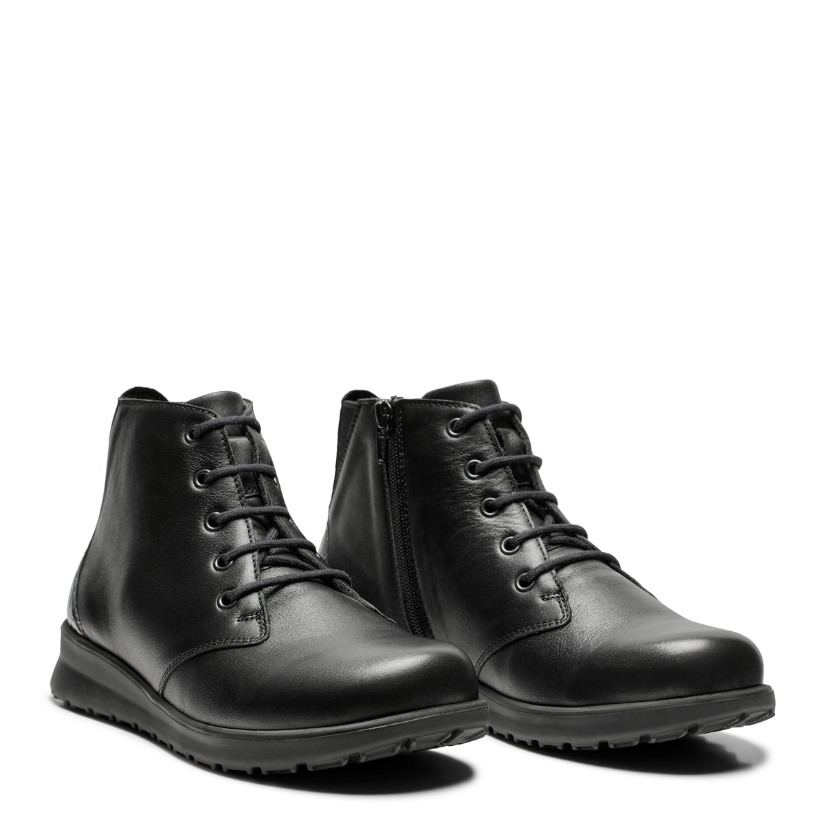 New Feet Sort Støvle Med Glat Kalveskinslæder - Billede 2