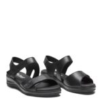 New Feet Sort Sandal med 2 Velcroremme