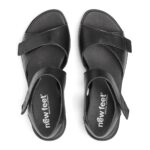 New Feet Sort Sandal med 2 Velcroremme - Billede 3
