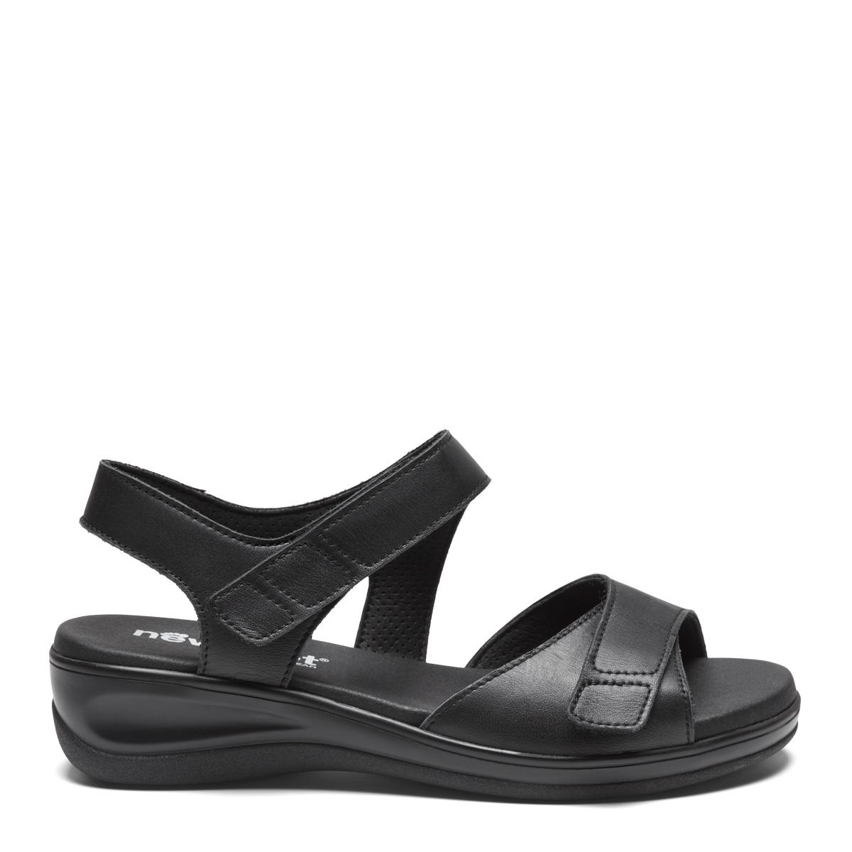 New Feet Sort Sandal med 2 Velcroremme - Billede 2