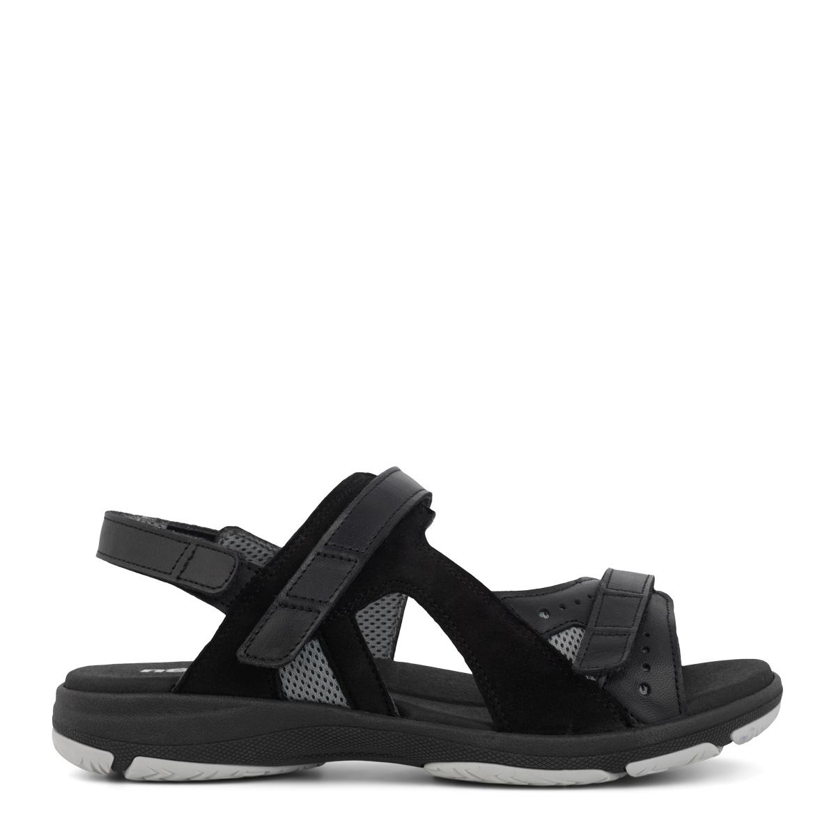 New Feet sort Sandal med 3 velcroremme - Billede 2