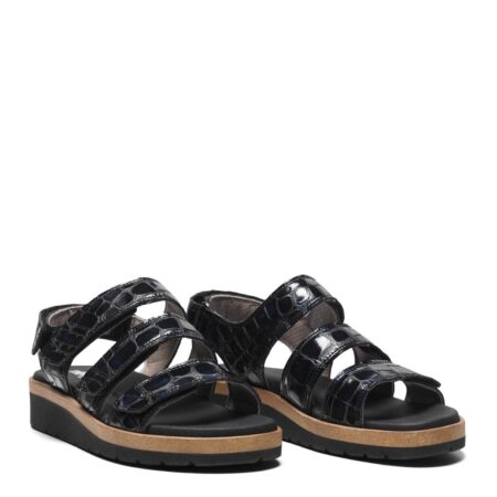 New Feet Sort Sandal Med Kalveskind