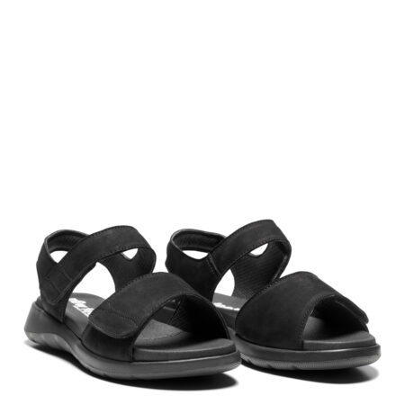 New Feet Nubuck Sort Sandal Læder