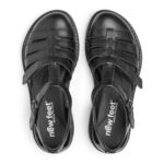 New Feet Sort Sandalsko Med Glat Læder - Billede 3