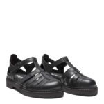 New Feet Sort Sandalsko Med Glat Læder