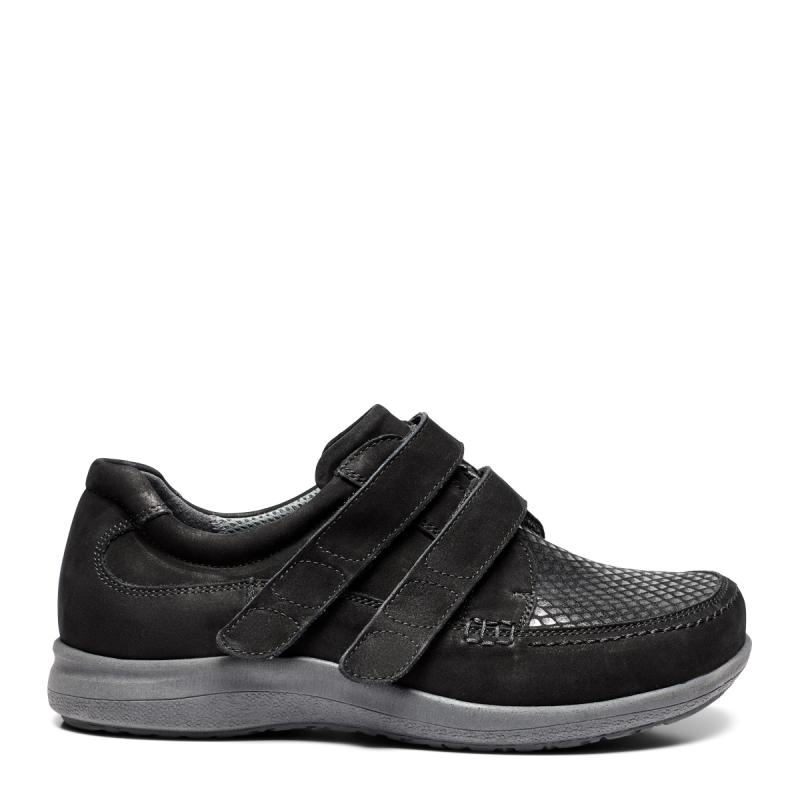 New Feet Sort Sko Kalveskind Med Stretch - Billede 3