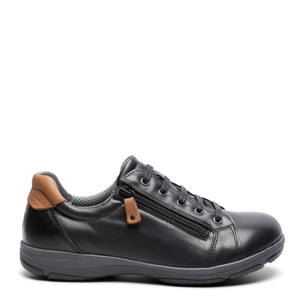 New Feet Sort Sko Sort Læder - Billede 2