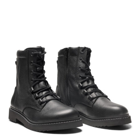 New Feet Sort Støvle Glat Læder