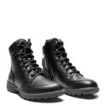 New Feet Kort Sort Støvle Glat Læder
