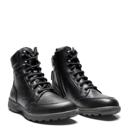 New Feet Kort Sort Støvle Glat Læder