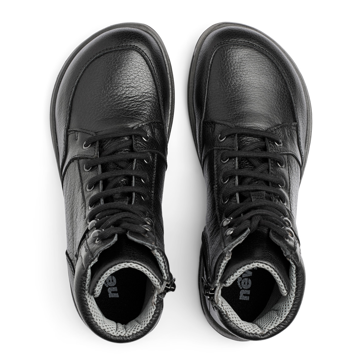 New Feet Kort Sort Støvle Glat Læder - Billede 3