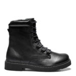 New Feet Sort Støvle Glat Læder Lynlys - Billede 3
