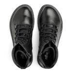New Feet Sort Støvle Glat Læder Lynlys - Billede 4