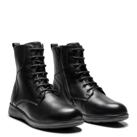 New Feet Sort Støvle Med Glat Læder