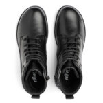 New Feet Sort Støvle Med Glat Læder - Billede 3