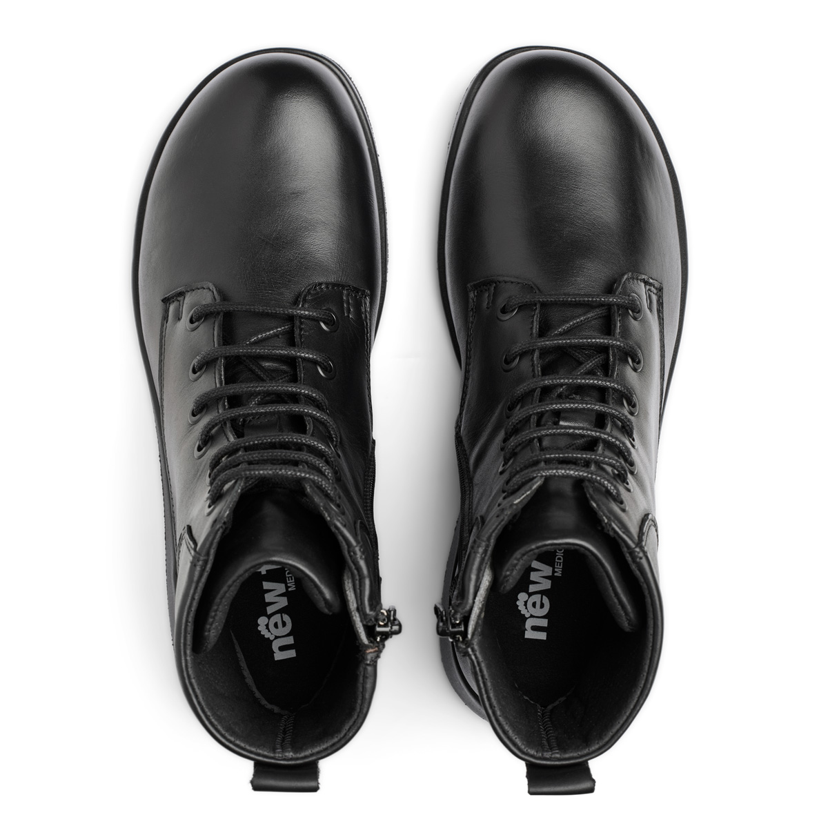 New Feet Sort Støvle Med Glat Læder - Billede 3