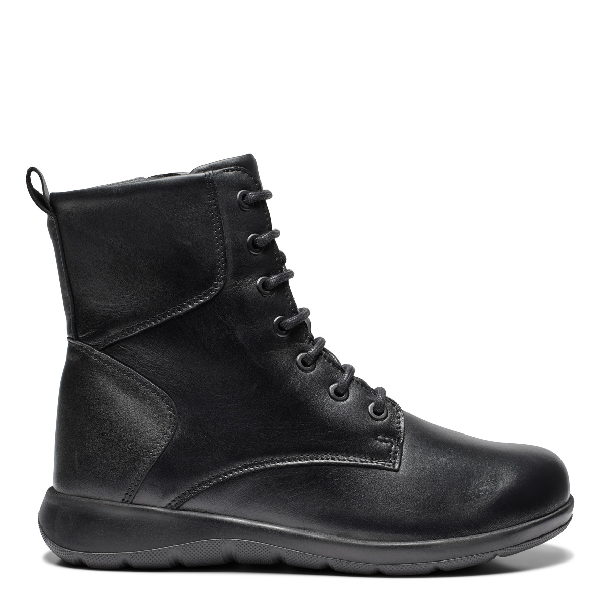New Feet Sort Støvle Med Glat Læder - Billede 2