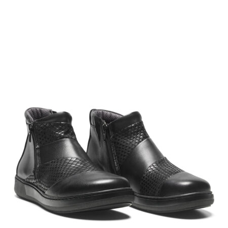 New Feet Sort Støvle Med 2 x Lynlås