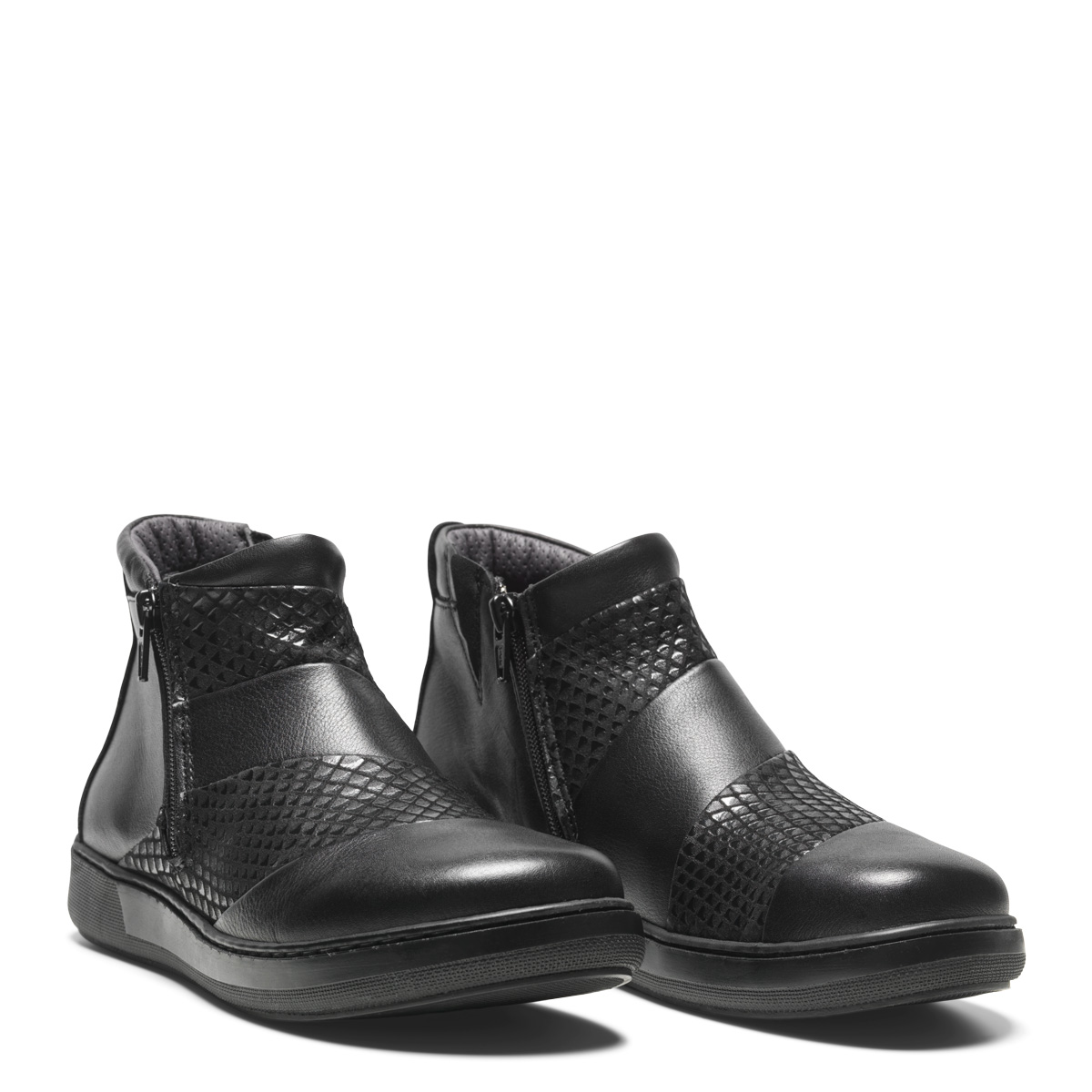 New Feet Sort Støvle Med 2 x Lynlås - Billede 1