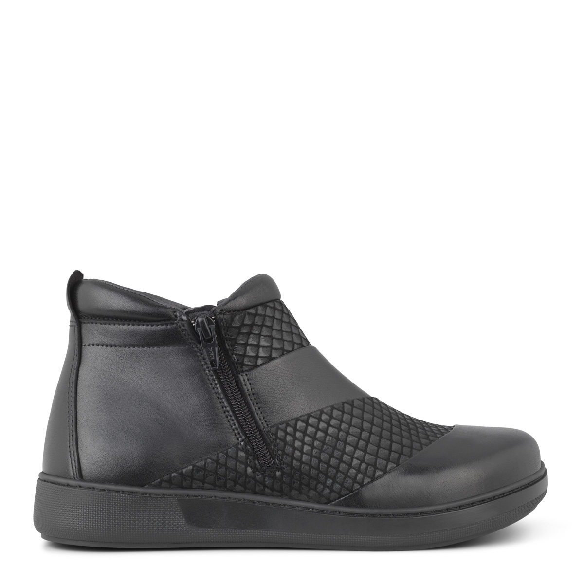 New Feet Sort Støvle Med 2 x Lynlås - Billede 4