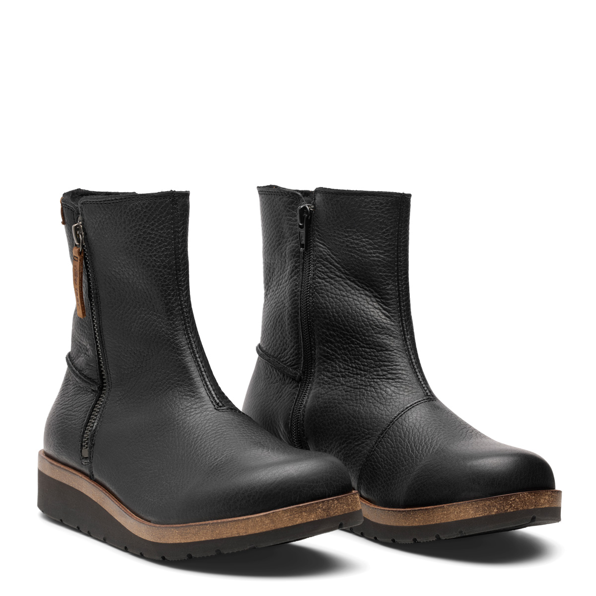 New Feet Sort Støvle Med 2 Lynlåse - Billede 2