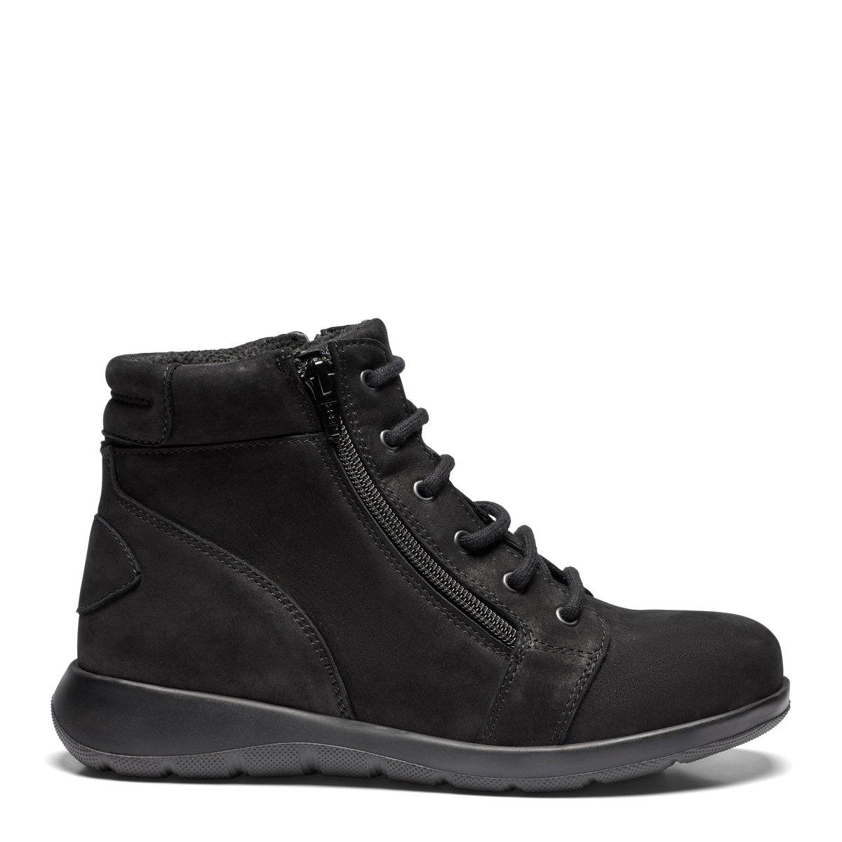 New Feet Sort Støvle Nubuck Læder Lynlås - Billede 3