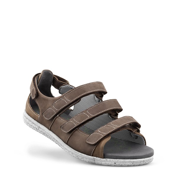 nf10127-brun_1-1 Sandal Brun m/3 velcro New Feet - Billede 1
